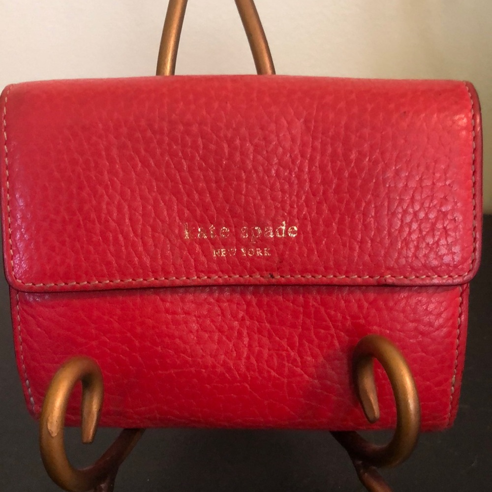 Kate Spade New York Red Orange Leather Wallet